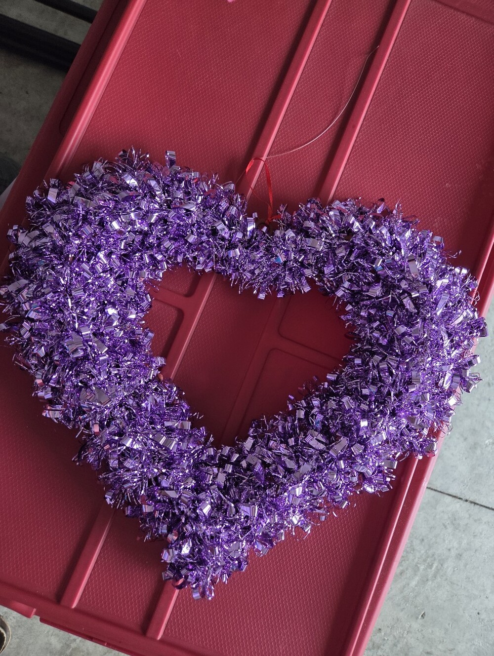 Shimmering Purple Heart Decorative Wreath